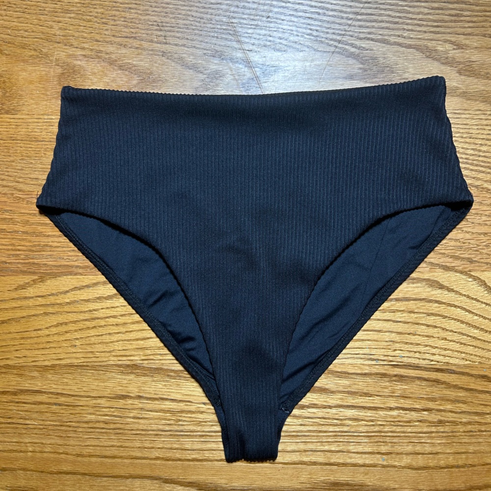 Women’s Topshop Black Ribbed Bikini Bottom Size US 8